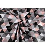 Trojúhelníky šedopudrové bavlněné plátno