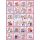Adventní kalendář 80x53cm růžový tmavší s bílými vločkami bavlněné plátno panel
