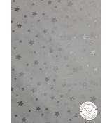 Stříbrné hvězdičky na bílé bavlněné plátno