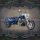 Motorka HARLEY DAVIDSON tříkolka modrá panel 50x47cm úplet