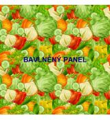 Salát a krájená zelenina bavlněné plátno panel 46x46cm