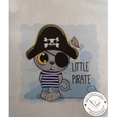 Kočičí pirát LITTLE PIRATE 39x39cm bavlněné plátno panel
