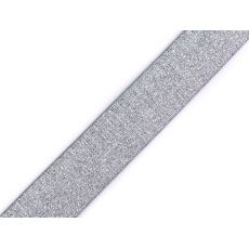 Pruženka s lurexem šíře 30 mm šedá