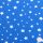 Bílé hvězdičky na modré 100% bavlněný úplet