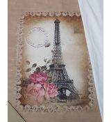 Eiffelova věz s růžemi v ozdobném rámečku 64,5x67 úplet panel