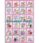 Sada na adventní kalendář 75x59cm růžový s holčičkou bavlněné plátno panel