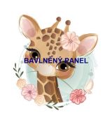 Žirafka v květinovém kruhu panel 75x100 bavlněné plátno