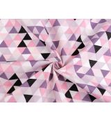 Trojúhelníky růžové bavlněné plátno