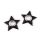 Koženková hvězdička s průchodkami černá nikl
