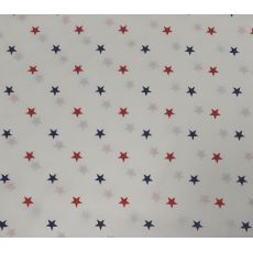 Hvězdičky červené a granátové na bílé bavlněné plátno 