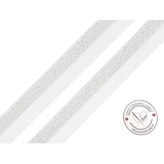 Pruženka lemovací s lurexem šíře 17mm bílá