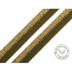 Pruženka lemovací s lurexem šíře 17mm khaki