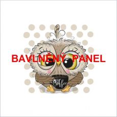 Sovička kulatá s šálkem Coffee panel úplet 29,5x27,5cm