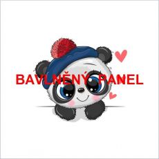 Panda námořník se srdíčky panel úplet 38x38cm