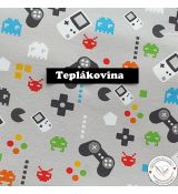 Game box na světle šedé teplákovina nepočesaná