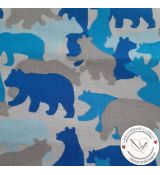 Medvědi modří bavlněné plátno