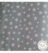 Hvězdičky bílé na mentolové bavlněné plátno