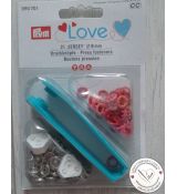 Knoflík stiskací JERSEY 8 mm PRYM LOVE růžová/oranžová/červená