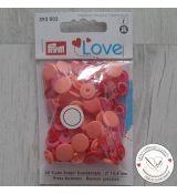 Patentky "Color snaps" PRYM LOVE kulaté růžová-oranž-červená