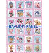 Adventní kalendář 80x53cm růžový světlejší s čísly bavlněné plátno panel