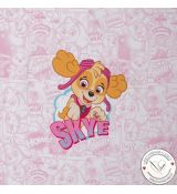 Tlapková patrola Skye na růžovém komiksu panel 50x60cm teplákovina