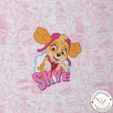 Tlapková patrola Skye na růžovém komiksu panel 50x60cm teplákovina