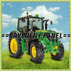 Traktor zelený John Deere menší úplet 39x35cm panel