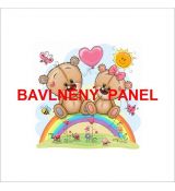 Medvídci na duze panel úplet 29x28cm