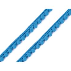 Prýmek s bambulkami šíře 11mm tyrkys