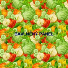 Salát a krájená zelenina bavlněné plátno panel 46x46cm