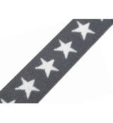 Pruženka s bílými hvězdičkami na tmavě šedé 20 mm