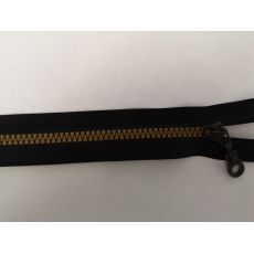 Zip kostěný 35cm černý s měděným zipem