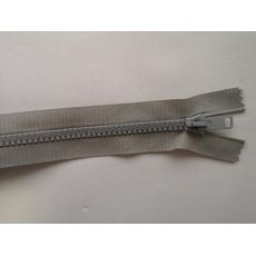 Zip kostěný 40cm světle šedý 