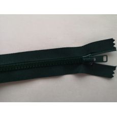 Zip kostěný 25cm tmavě zelený- lahvový