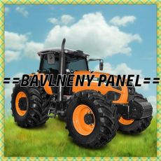 Traktor oranžový ST MAX 180 úplet 39x38cm