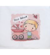 Táta blonďák s růžovým kočárkem BEST FATHER!!! panel úplet 24x23cm