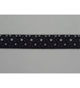 Pruženka lemovací šíře 15mm hvězdičky bílé na černé