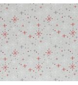Červeno bílo šedé hvězdičky a puntíky dekorační látka