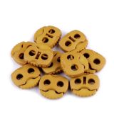 Brzdičky s dvěma dírkami 20x20 mm olivovo hořčicová