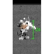 Mickey Mouse KING na šedé panel teplákovina nepočesaná