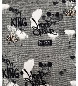 Mickey Mouse KING na šedé teplákovina nepočesaná