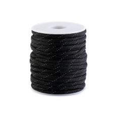 Padáková šňůra s reflexní nití Ø4 mm černá