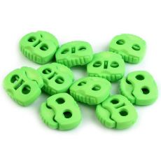 Brzdičky s dvěma dírkami 20x20 mm neon zelená