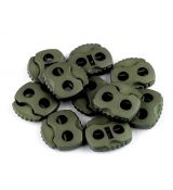 Brzdičky s dvěma dírkami 20x20 mm Khaki zelená